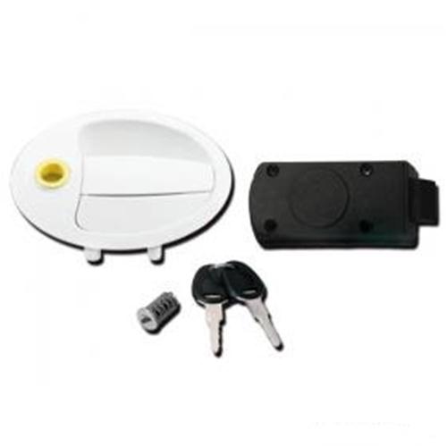 SERRATURA COMPLETA PER PORTELLONE OVALE BIANCA 100X160 12030028PEN