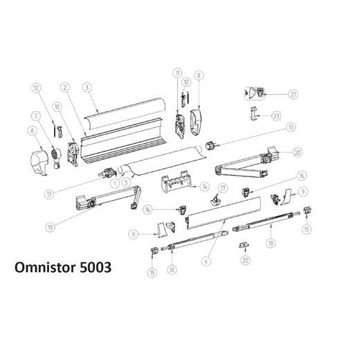 TAPPI FRONTALI DX+SX PER TENDALINO THULE 5003 BIANCO