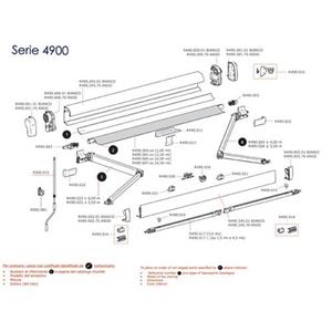 TAPPO FINALE DX+SX RULLO AVVOLGITORE PER TENDALINI THULE 4900/ TRISTOR 2/ 5200 