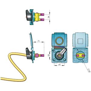 PRESA ESTERNA ACQUA CON MISCELATORE TUBO 200MM ATT. JHON GUEST 12MM