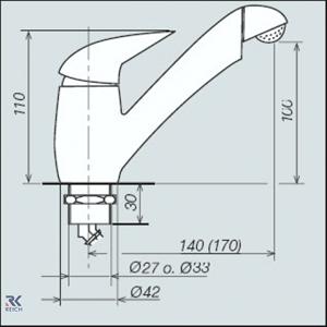 MISCELATORE CARAVAN PELIKAN CROMO CON INTERRUTTORE FORO 27MM