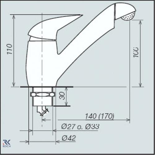 MISCELATORE CARAVAN PELIKAN CROMO CON INTERRUTTORE FORO 27MM
