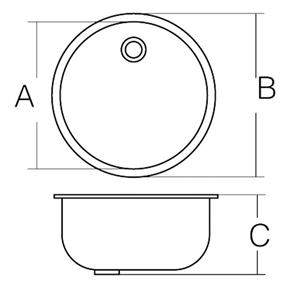 LAVELLO INOX TONDO DIAM 285MM