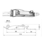CHIUSURA A LEVA INOX 113MM CON OCCHIELLO
