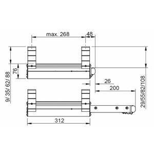 GRADINO MANUALE SLIDE OUT STEP 400MM ALU 307564