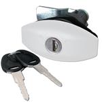 SERRATURA PUSH PER PORTELLONE BIANCA 80X40MM CON TRAZIONE DEL PORTELLONE