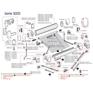 LEVA BLOCCO GAMBA PER TENDALINI THULE TUTTI MODELLI FINO AL 2015 (2 PZ) 1000, 3000, 4000, 4500, 5000, 5002 E 6002 