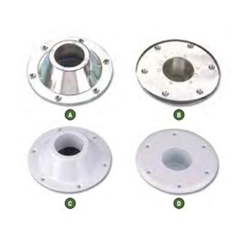 BASE PER GAMBA TAVOLO INCASSO TIPO "D" BIANCO