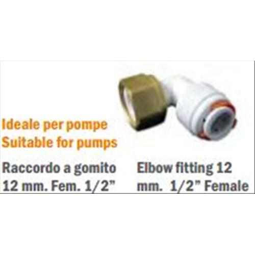 RACCORDO RAPIDO 90° 12MM - 1/2F PER POMPE