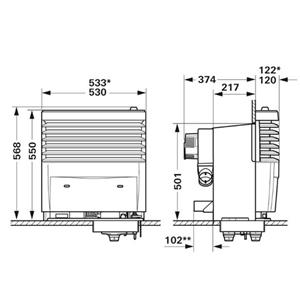 MASK FRONT HEATER TRUMATIC S 5004 ALUMINUM TITAN