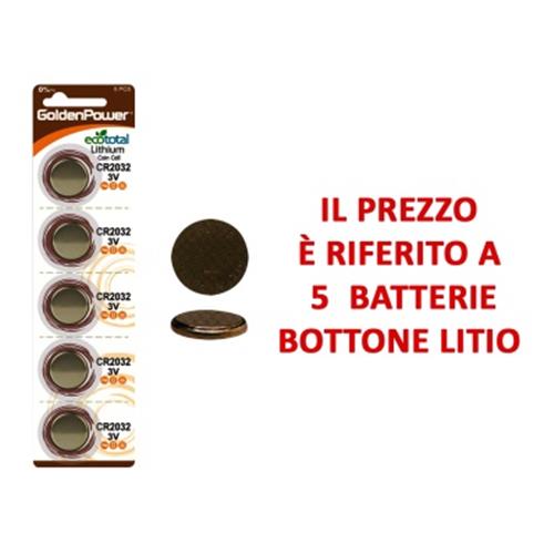 BATTERIA BOTTONE LITIO CR2032 3V BLISTER 5 PZ