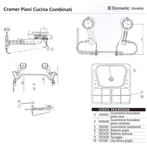 BOTTONE GRIGIO PER FORNELLI CRAMER 925475