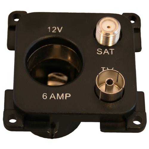 PRESA 12VAUTO+TV+SAT (PRESA 12V ACCEND.+TV 9,5+SAT) NERO