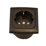 PRESA 230V SCHUKO + CORNICE SENZA COPERCHIO + SCATOLA PROT. NERO