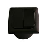 INTERRUTTORE UNIPOLARE DOPPIO + CORNICE + SCATOLA PROT. NERO