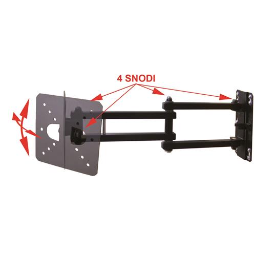 SUPPORTO PORTATELEVISORE TV A 4 SNODI DOPPIO BRACCIO