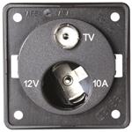 PRESA 12VAUTO+TV (PRESA 12V ACCENDISIGARI+TV 9,5 75OHM) MARRONE BMP12ATV/M