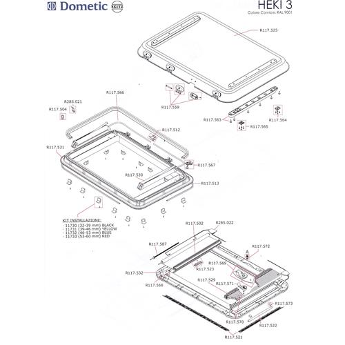 HEKI 1/3/4 GUARNIZIONE CON VENTILAZIONE NEW R117.504