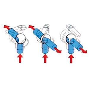 VALVOLA A TRE VIE FUNZIONAMENTO A T 1/2" IN ABS