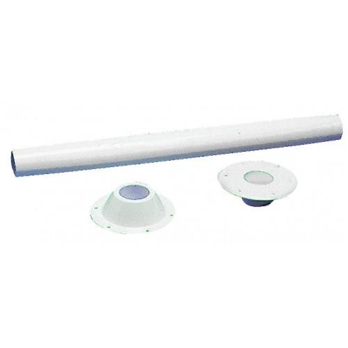 BASI COPPIA + TUBO CONICO PER PIEDE TAVOLO 60MM LUNG 70CM BIANCO