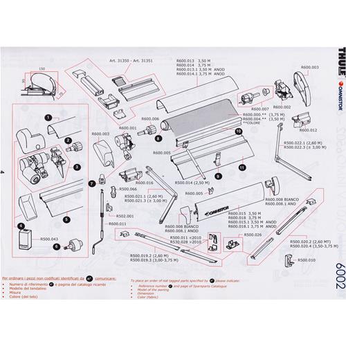 TAPPO DX+ SX PER TENDALINO THULE 6002 ANODIZZATO