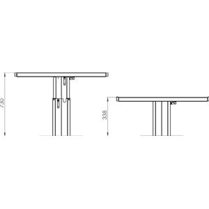 GAMBA PER TAVOLO TELESCOPICA CON TRASLATORE 4 DIR. GALAXY 730/338MM