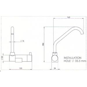 MISCELATORE MONOCOMANDO CANNA ABBATTIBILE STYLE