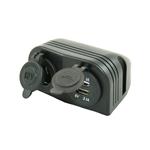 PRESA ACCENDISIGARI 21MM + 2 USB DA APPOGGIO FISS. A VITI