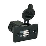 PRESA USB DOPPIA 3.1A NERO DA INCASSO FISS. A VITI