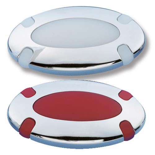 LUCE DI CORTESIA 12V DA INCASSO FILAMENTO 89X49MM OVALE ROSSA