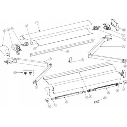 COPPIA GUSCI DX+SX PER TENDALINO THULE 6900 BIANCO