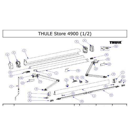 CONNESSIONE DX E SX PROFILO FRONTALE PER TENDALINI THULE 4009/6002/TRISTOR2 1500602374