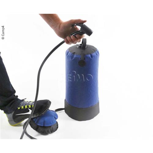 DOCCETTA ESTERNA DA CAMPEGGIO CON SERBATOIO FLESSIBILE 12LT E POMPA A PEDALE