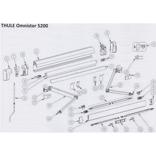 SUPPORTO GAMBA PALINA 3,50-5MT PER TENDALINO THULE 5200 