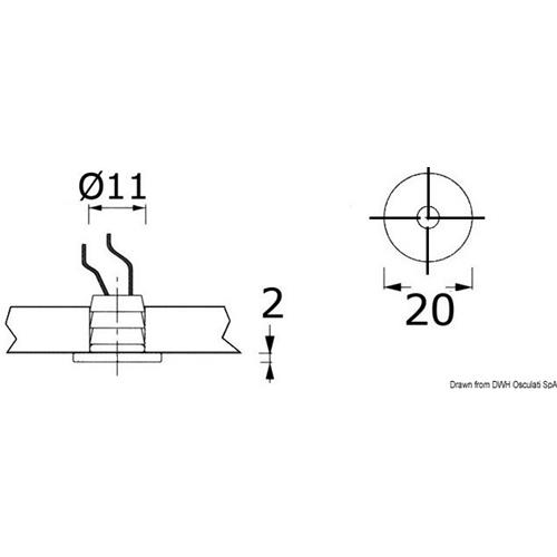 FARETTO 12/24V DA INCASSO LED LUCE BLU APUS-R