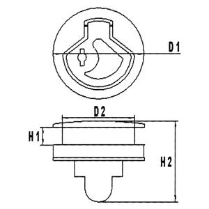 MANIGLIETTA SPORTELLO INOX Ø62X50 12-18MM