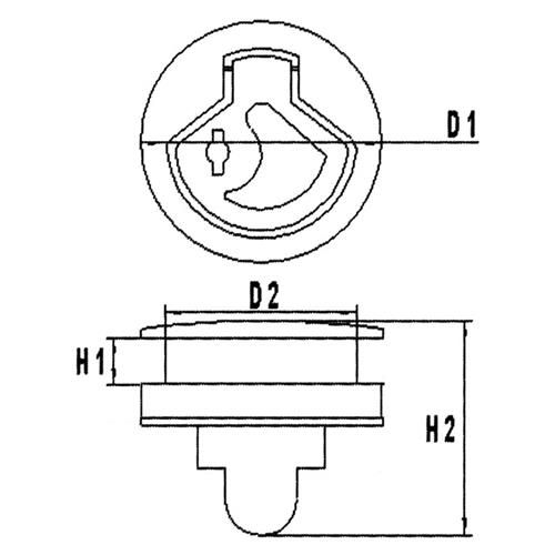 MANIGLIETTA SPORTELLO INOX Ø62X50 12-18MM