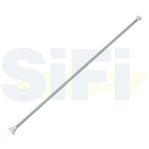 BARRA DA TETTO PER PORTABAGAGLI OVALI 50X25 ALLUMINIO BIANCO MORSETTI BIANCHI