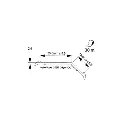 GUARNIZIONE SOTTO RILOGA TRIGANO DAL 2006 CON BUTILE 35X16MM ROTOLO 30MT