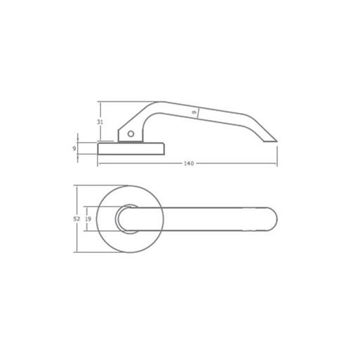 MANIGLIA CON QUADRO 7MM CROMO V1786