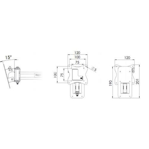 SUPPORTO PORTATELEVISORE TV A 3 SNODI 12483/206H/10/000