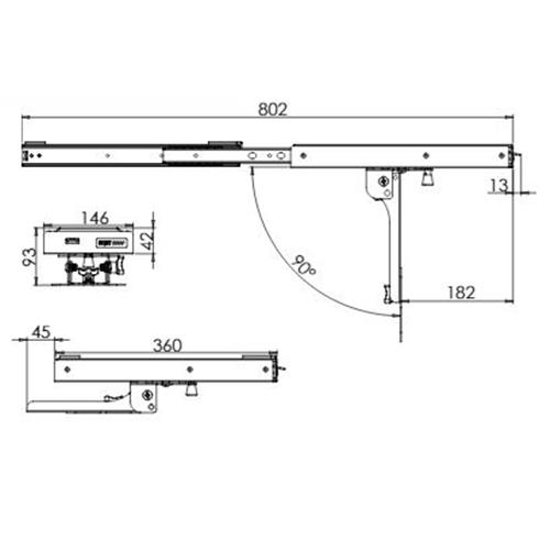 SUPPORTO PORTATELEVISORE TV DA SOFFITTO 12593/3500/10/000