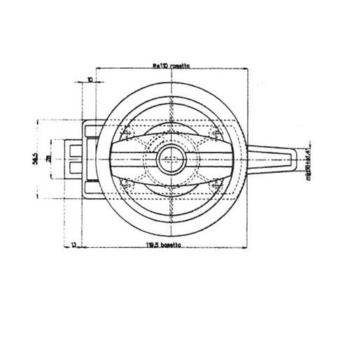 SERRATURA CARAVAN TONDA SX PER PORTA NERA IMPUGNATURA TRIANGOLARE
