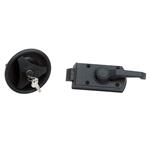 SERRATURA CARAVAN TONDA SX PER PORTA NERA IMPUGNATURA TRIANGOLARE