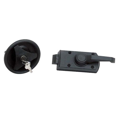 SERRATURA CARAVAN TONDA SX PER PORTA NERA IMPUGNATURA TRIANGOLARE