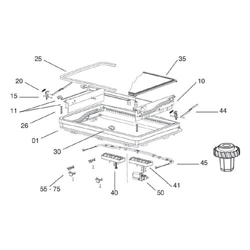 MIDI HEKI MECCANISMO KIT RIPARAZIONE (COMPLETO DI FLESSIBILI E PIGNONE) PER VERSIONE MANOVELLA PART.45