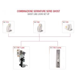 SERRATURA PER PORTA GHOST MECCANISMO A 2 PUNTI DI CHIUSURA