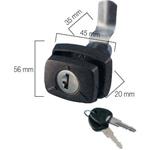 SERRATURA PUSH PER PORTELLONE NERA RETTANGOLARE 56X45MM