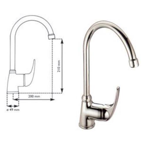 MISCELATORE MONOCOMANDO CANNA A PONTE