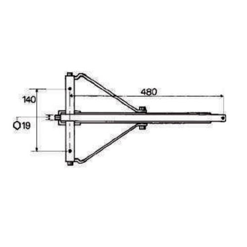 MARTINETTO STABILIZZATORE PER CARAVAN STANDARD 480MM